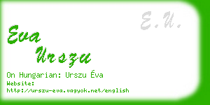 eva urszu business card