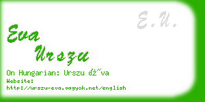 eva urszu business card